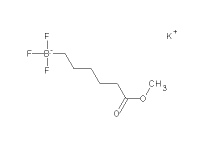 Chemical structure of potassium methyl 6-(trifluoroborato)hexanoate