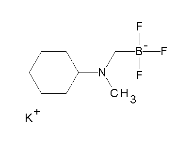 Chemical structure of potassium N-methyl-N-(trifluoroboratomethyl)cyclohexylamine