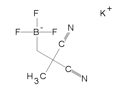 Chemical structure of potassium 2,2-dicyanopropyltrifluoroborate