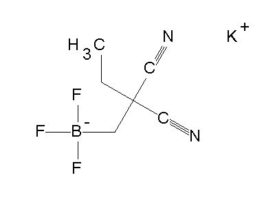 Chemical structure of potassium 2,2-dicyanobutyltrifluoroborate