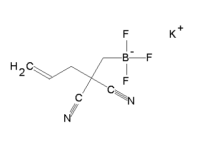 Chemical structure of potassium 2,2-dicyanopent-4-enyltrifluoroborate