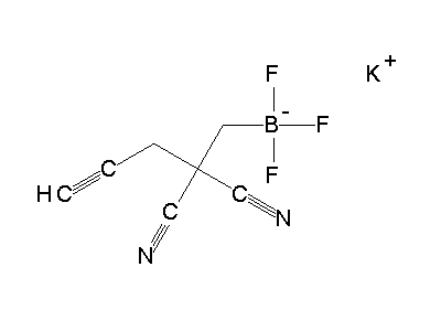 Chemical structure of potassium 2,2-dicyanopent-4-ynyltrifluoroborate