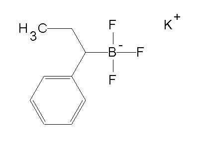 Chemical structure of potassium trifluoro(1-phenylpropyl)boranuide